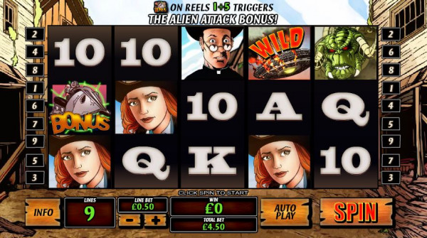 Nuts cowboys and aliens slot machine online playtech reviews sounds
