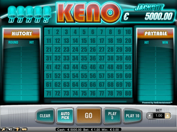 Bonus Keno Screenshot